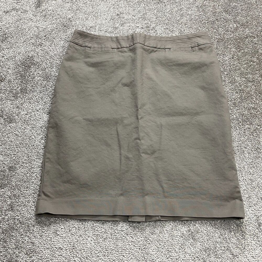 Dalia Collection Skirt Womens 12 Gray Casual Cotton Straight Zip Up Ladies Solid